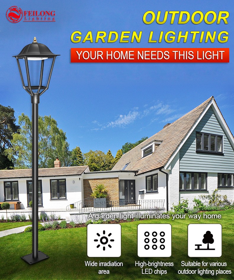 5 Years Warranty Die Casting Aluminum Garden Lamp Pole Light Waterproof Outdoor LED Garden Lights