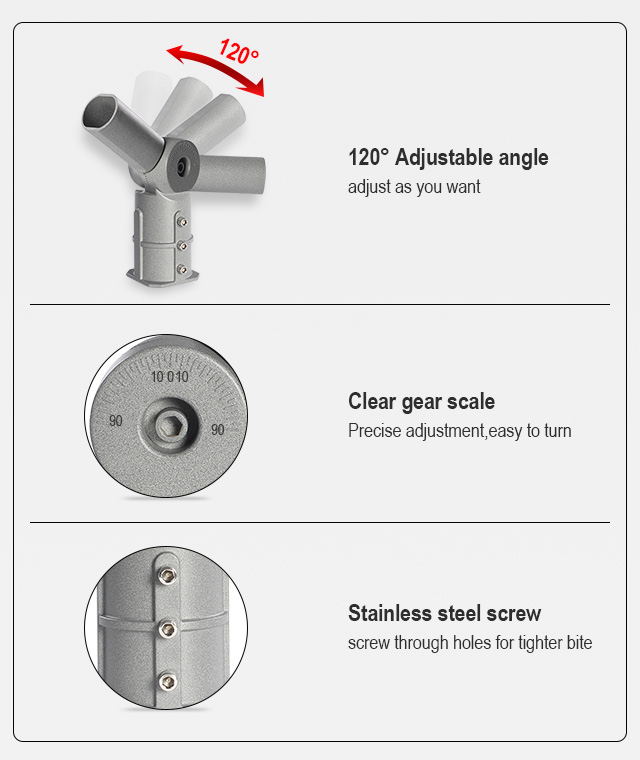 60mm arm to 60mm column degree angle Street light adjustable adapter