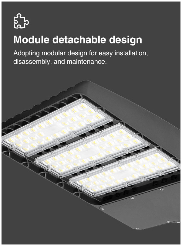 LED shoebox lighting street light microwave motion sensor, multiple dimming functions 100W-300W