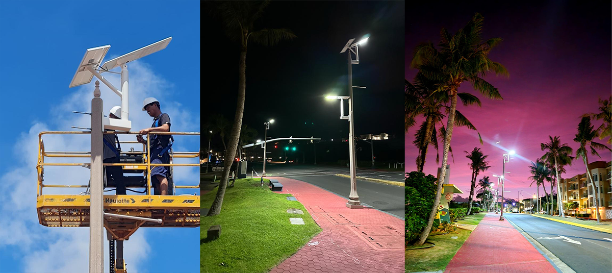 Main street and auxiliary road lighting project in Guam (US) tourist area
