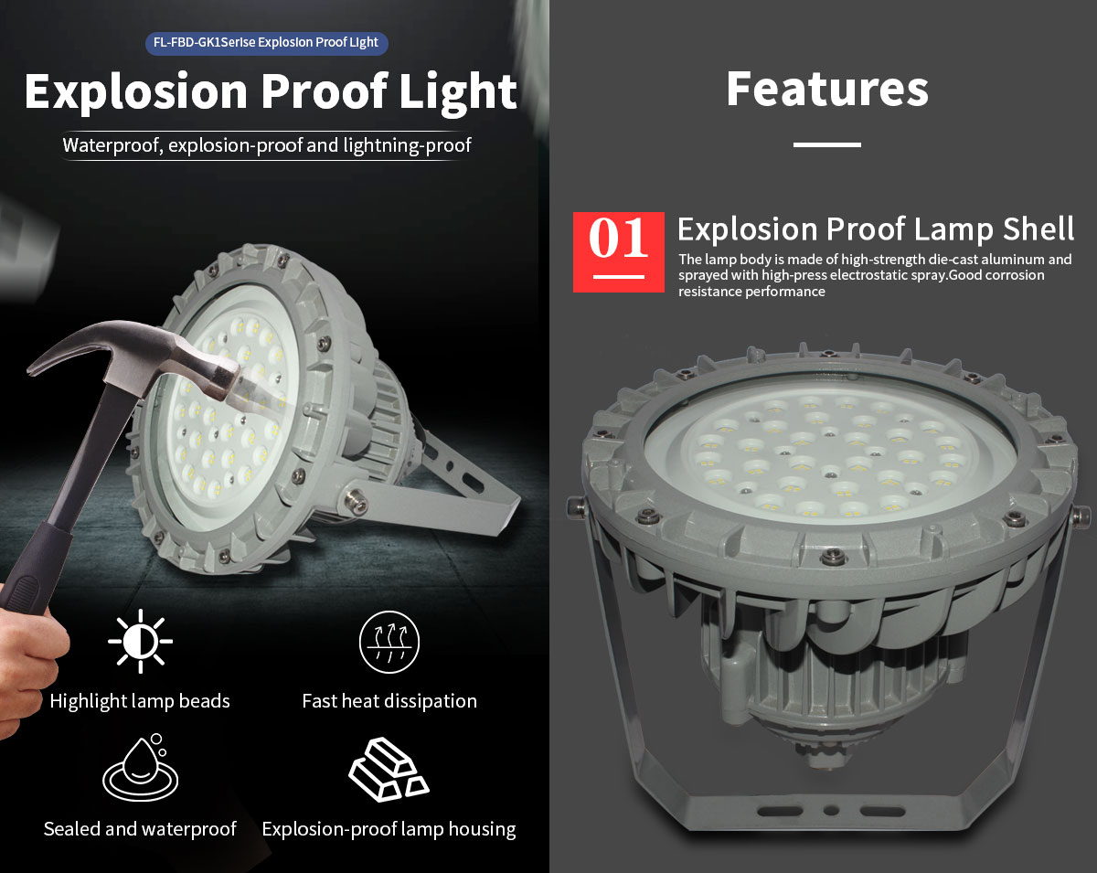 Explosion Proof LED Light 100W 150W 200W Warehouse Explosion-Proof Lights Explosion Proof High Bay Light