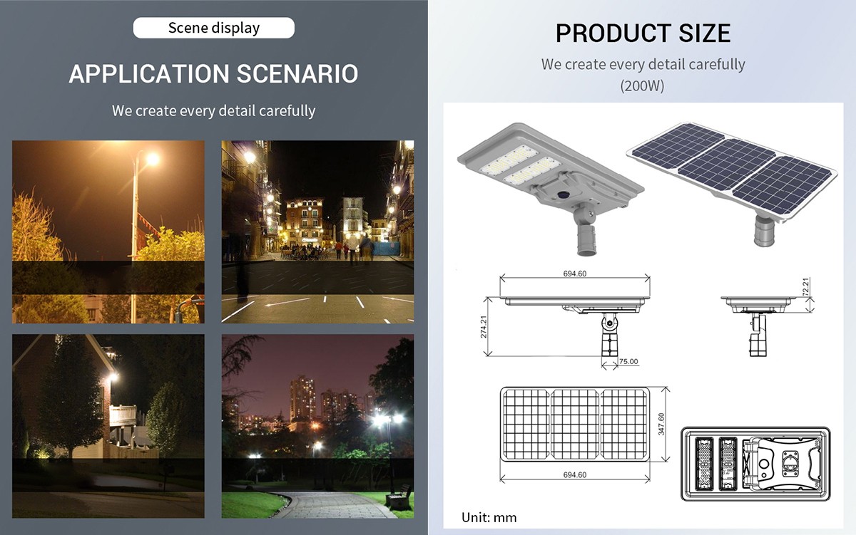 IP65 Rated Aluminum Profile Mono-Si 35W Smart Outdoor Solar-Powered LED Street Light with Solar Energy