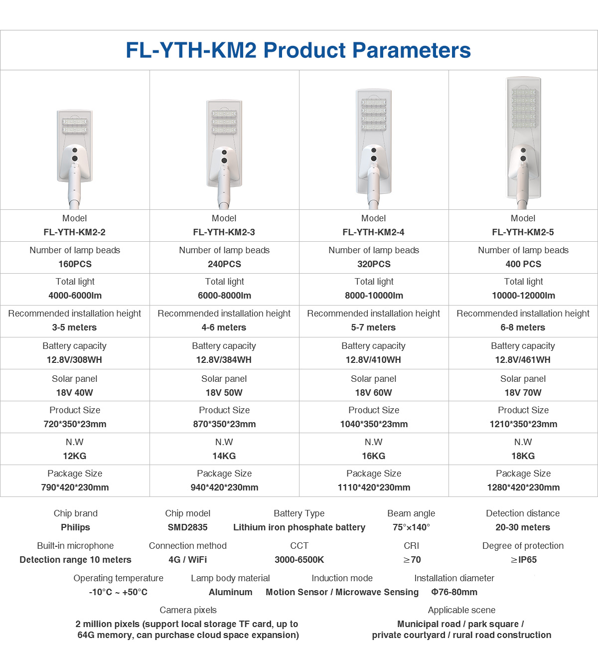 Smart All in one solar street light CCTV FEILONG outdoor 4g wifi IP Camera 1080P Motion pathway road courtyard 100w 200w 300w