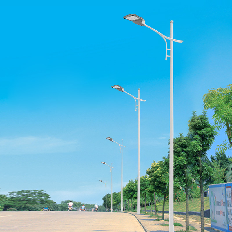 Outdoor Galvanized Street Light Pole 3m 6m 7m 8m 9m 10m 12m Led Landscape  lamp Aluminum