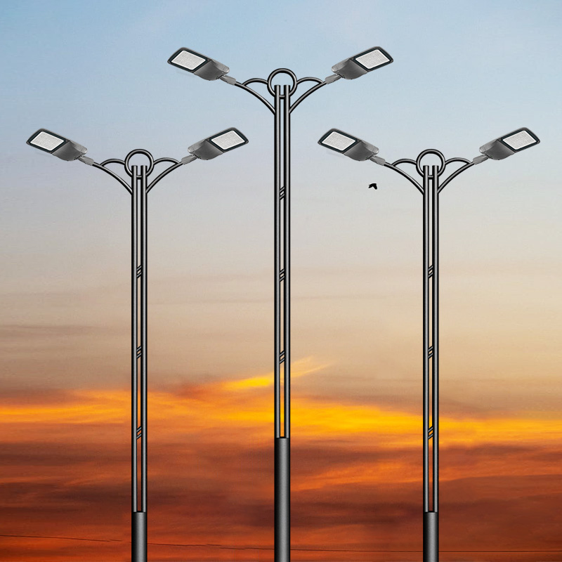 China Factory Custom Ip65 Galvanized 8 - 12M solar lamp garden lights  Single Arm Road Pole Parts Galvanized St